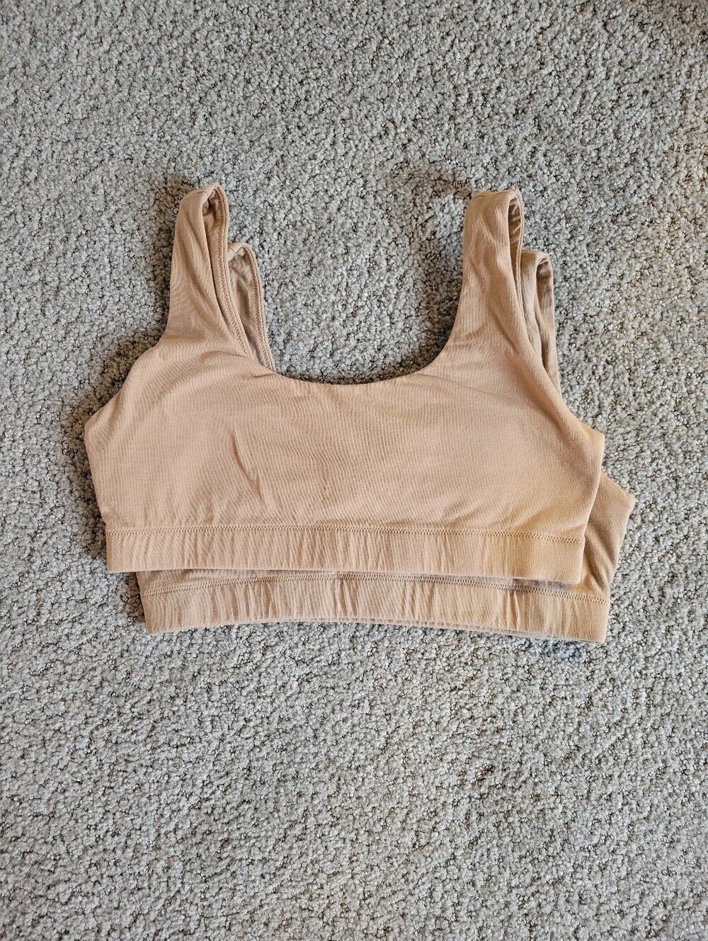 Quince Organic Cotton Racerback Bralette 2 Pack Sand Medium